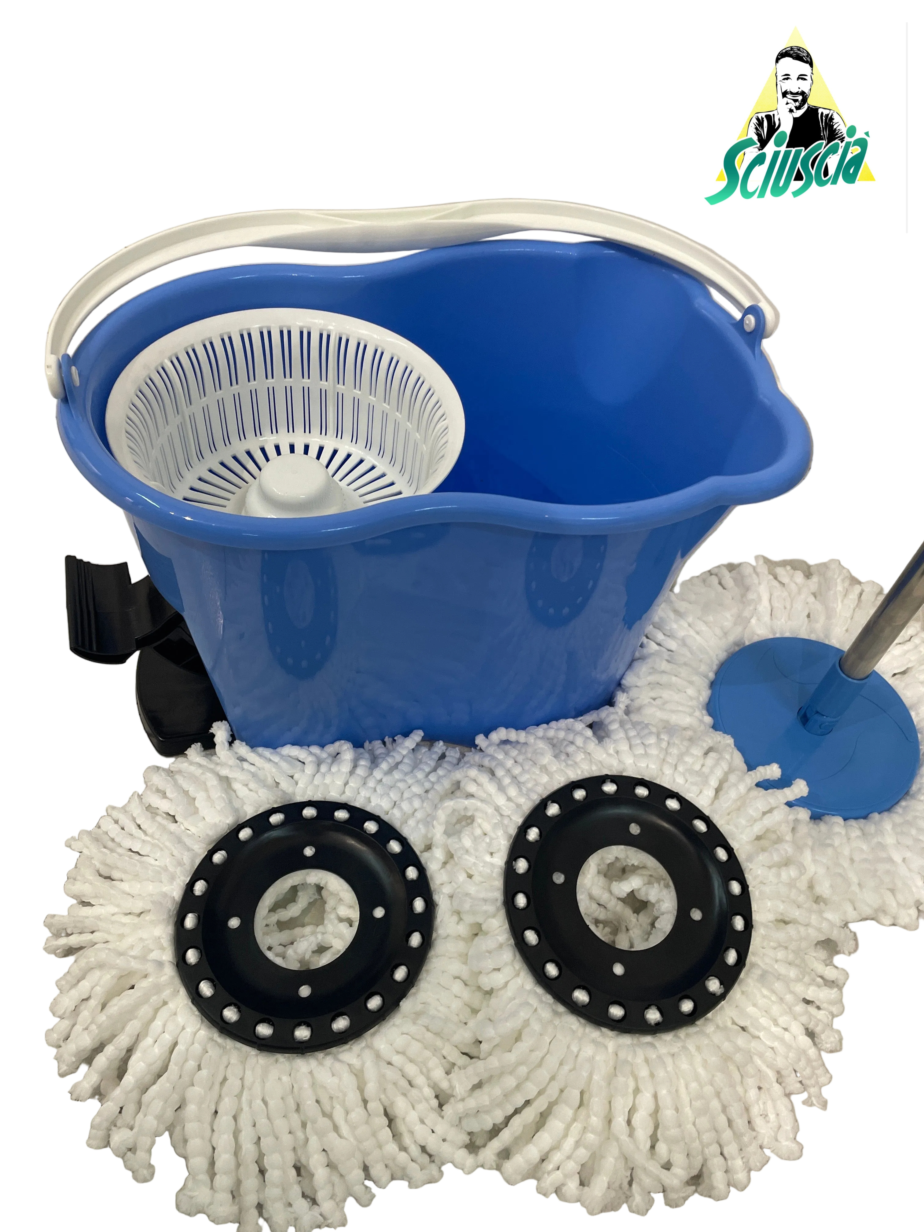 Mocio rotante con cestello in plastica e pedale