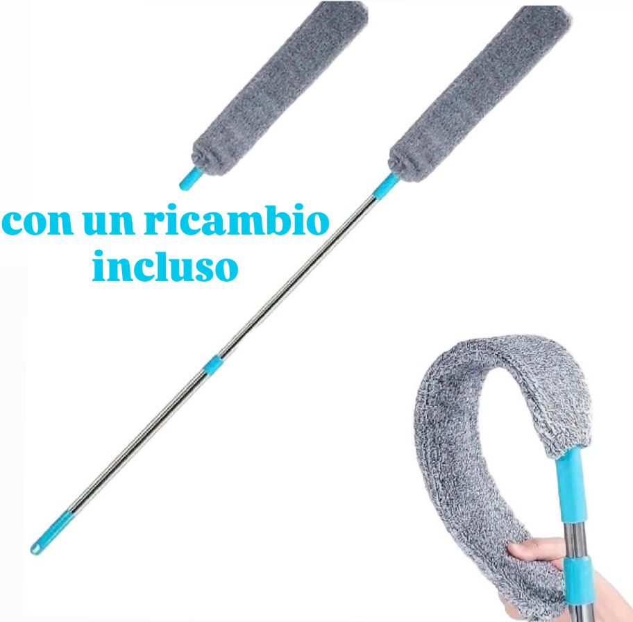Pattina Flex Pro – Pulisci Polvere Estensibile per Casa – Scopa Flessibile con Microfibra