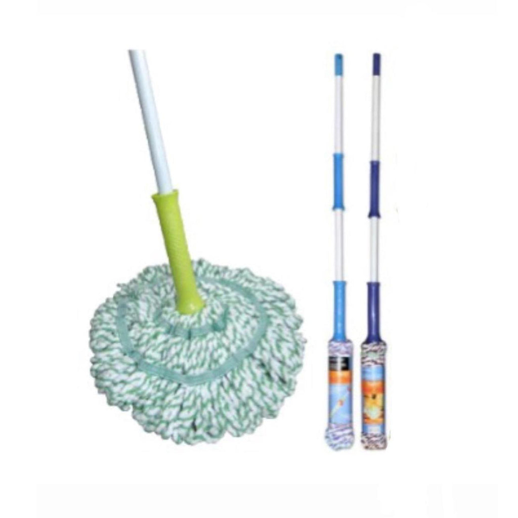 Set 2 Mocio Stizza Facile in Microfibra con Sistema di Strizzatura Automatica | Per Pavimenti Casa e Ufficio | Pulizia Rapida e Igienica